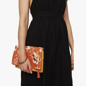 Rachel Pally Floral Orange Clutch